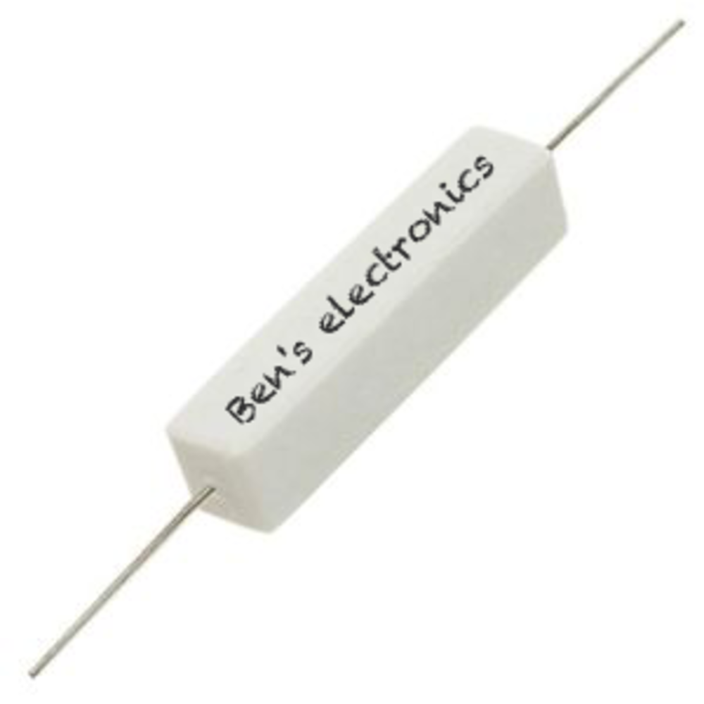 Cement vermogensweerstand 47 Ohm 10W Cement vermogensweerstand 47 Ohm 10W