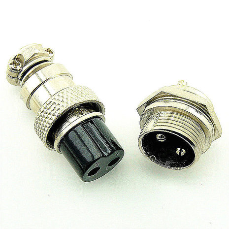Chassis connector 2 polig incl stekker (set) Chassis connector 2 polig incl stekker (set)