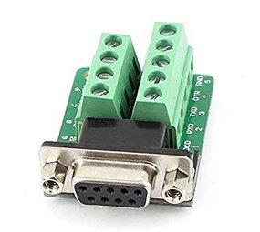 D-sub female 9 polig met schroefaansluiting