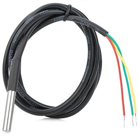 DS18B20 met roestvrijstalen kop en kabel 3 meter DS18B20 met roestvrijstalen kop en kabel 3 meter