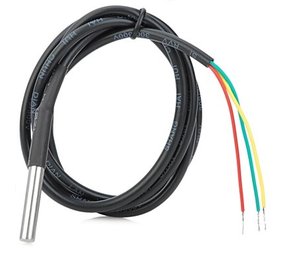 DS18B20 met roestvrijstalen kop en kabel DS18B20 met roestvrijstalen kop en kabel