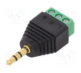 Jack plug stereo 3,5mm naar schroefconnector Jack plug stereo 3,5mm naar schroefconnector