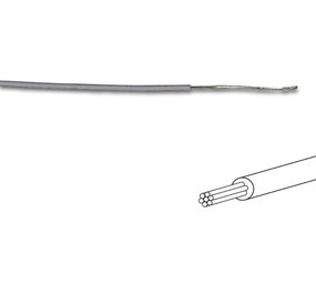 MONTAGEDRAAD  Grijs 0.2 mm²  - Soepele kern 100 mtr rol