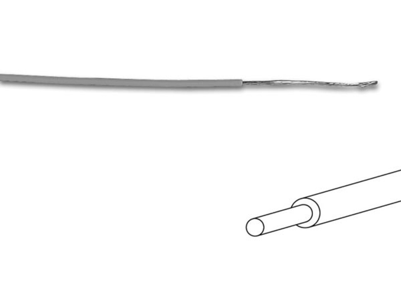 MONTAGEDRAAD  Grijs 0.2 mm² - Volle kern 100 mtr rol MONTAGEDRAAD  Grijs 0.2 mm² - Volle kern 100 mtr rol