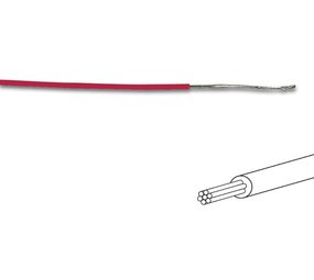 MONTAGEDRAAD  Rood 0.2 mm²  -Soepele kern 100 mtr rol