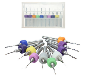 Printboren set 10 stuks  1.1-2.0mm