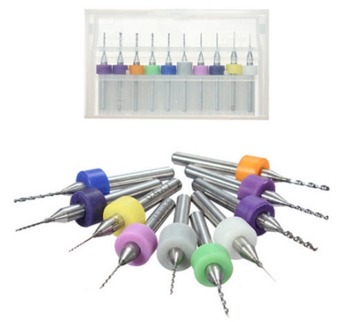 Printboren set 10 stuks  1.1-2.0mm