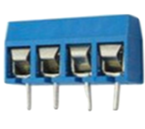 Schroef connector terminal blauw 4 polig Schroef connector terminal blauw 4 polig