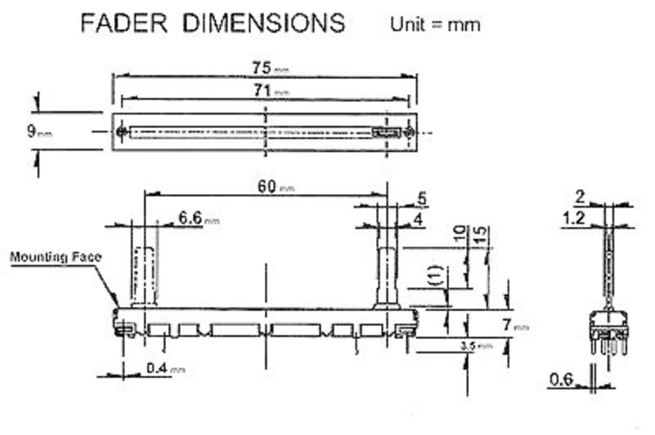 Schuif-potentiometer 10K ohm