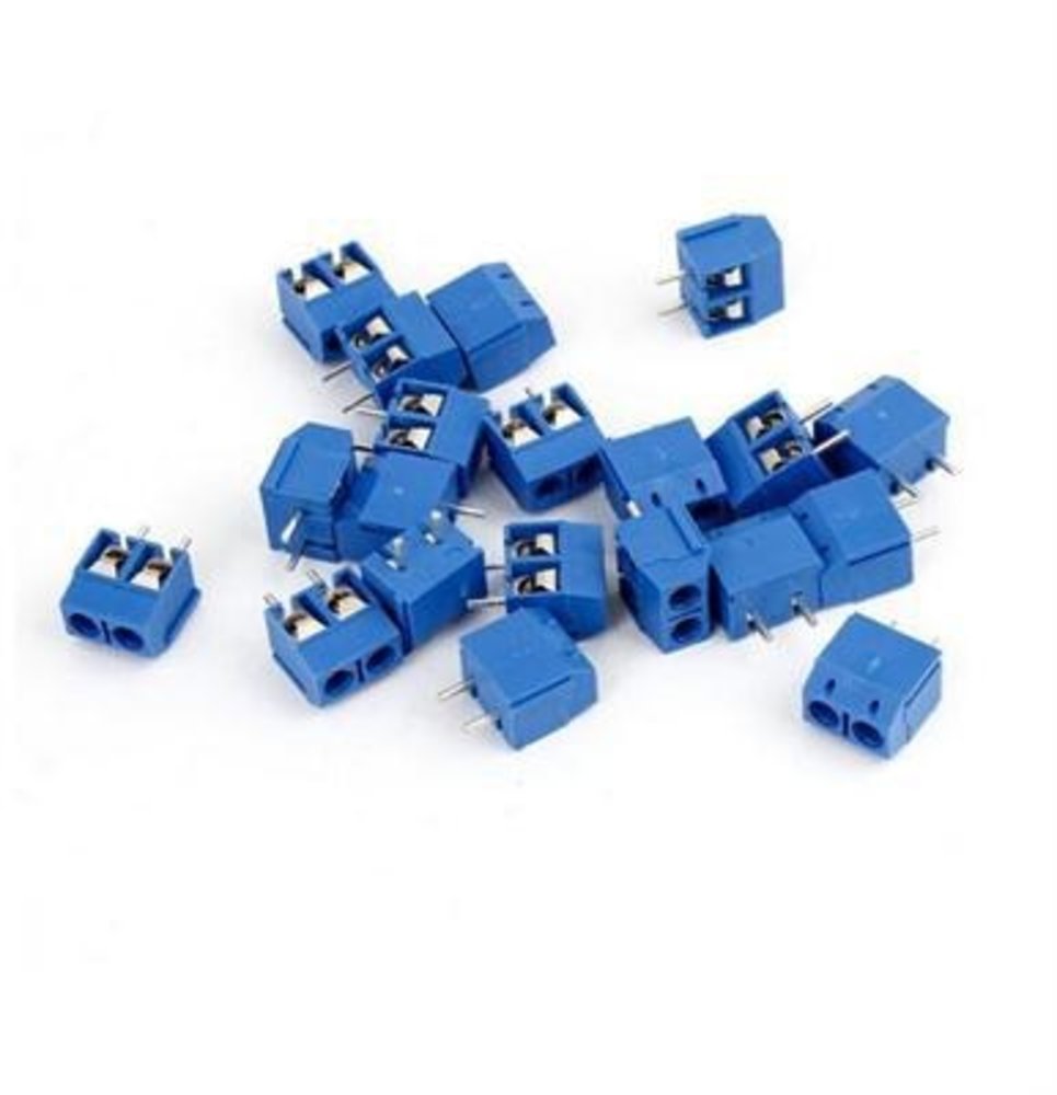 Schroefconnector blauw 2 polig Schroefconnector blauw 2 polig