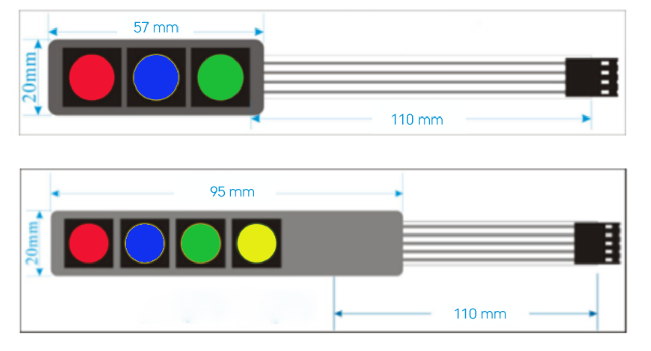 Button membraan  pad 4 x button Button membraan  pad 4 x button