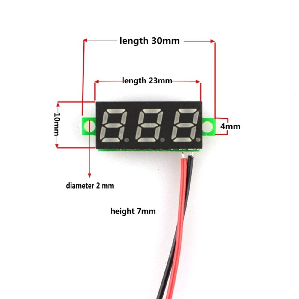 Mini digitale voltmeter DC 4,7 tot 32 v groen Mini digitale voltmeter DC 4,7 tot 32 v groen