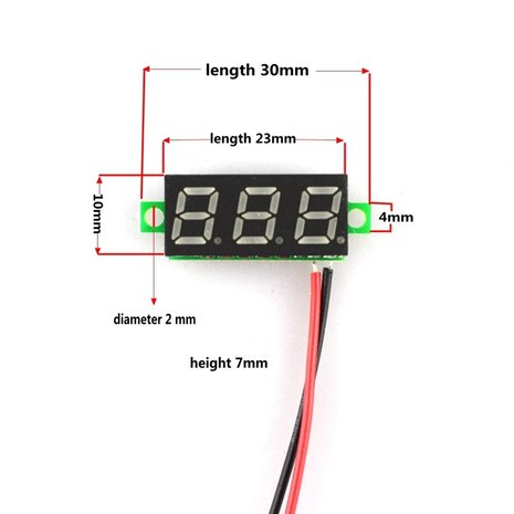 Mini digitale voltmeter DC 4,7 tot 32 v groen Mini digitale voltmeter DC 4,7 tot 32 v groen
