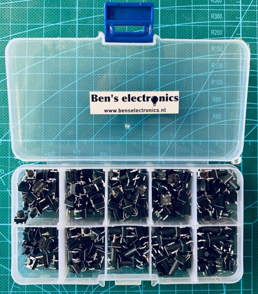 Tactile push button set 200 stuks 10 types Tactile push button set 200 stuks 10 types