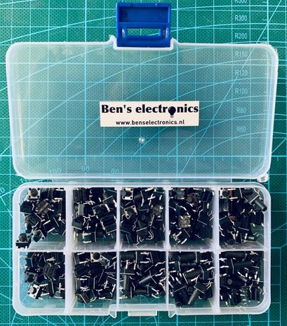 Tactile push button set 200 stuks 10 types Tactile push button set 200 stuks 10 types