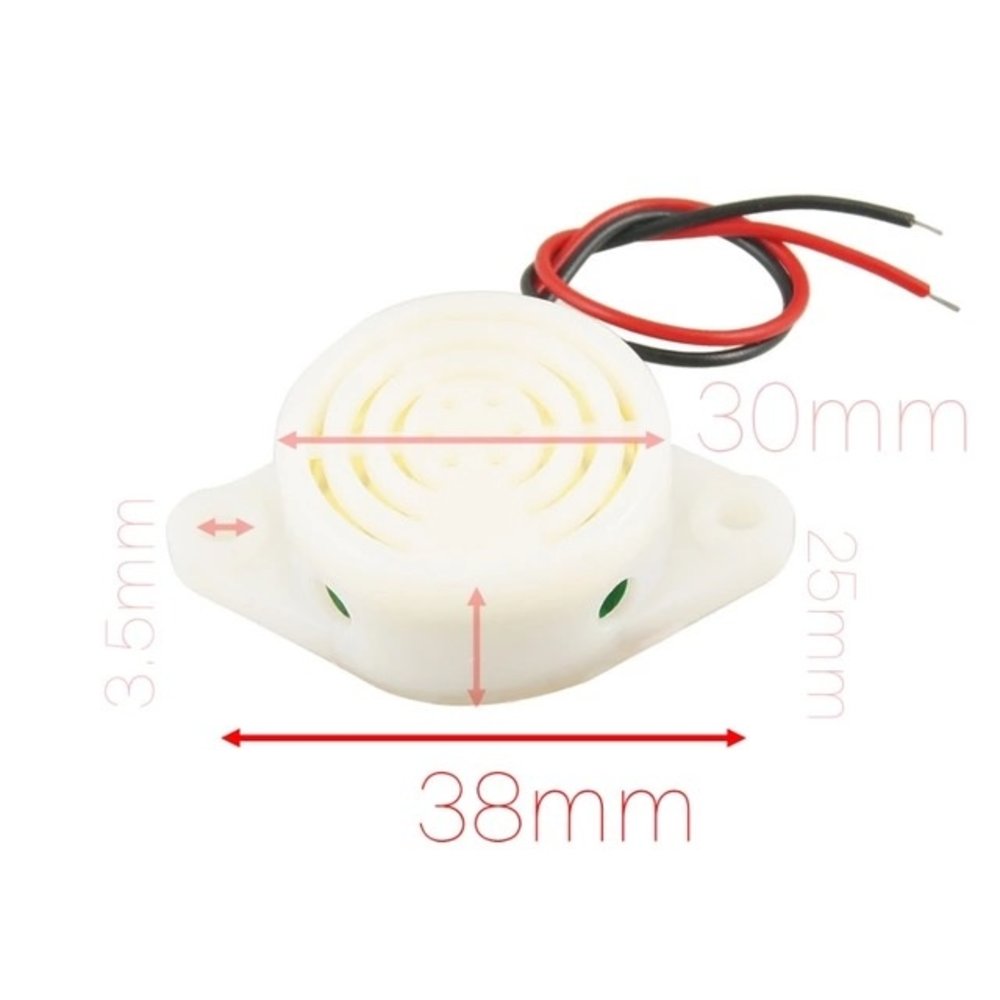 Buzzer zwart continu geluid 3-24V DC 30mA