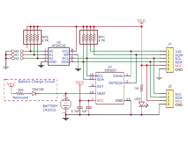 DS3231 klokmodule met batterij DS3231 klokmodule met batterij