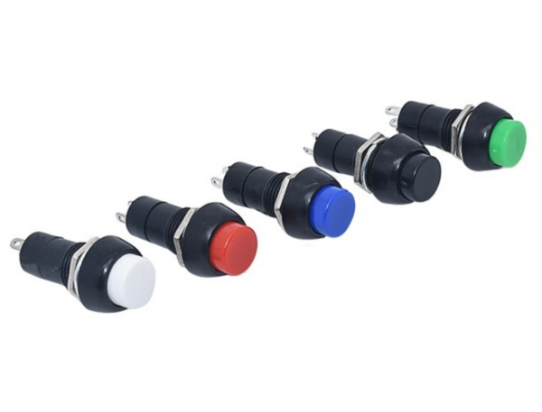 Inbouw drukknop terugverend geel Inbouw drukknop terugverend geel