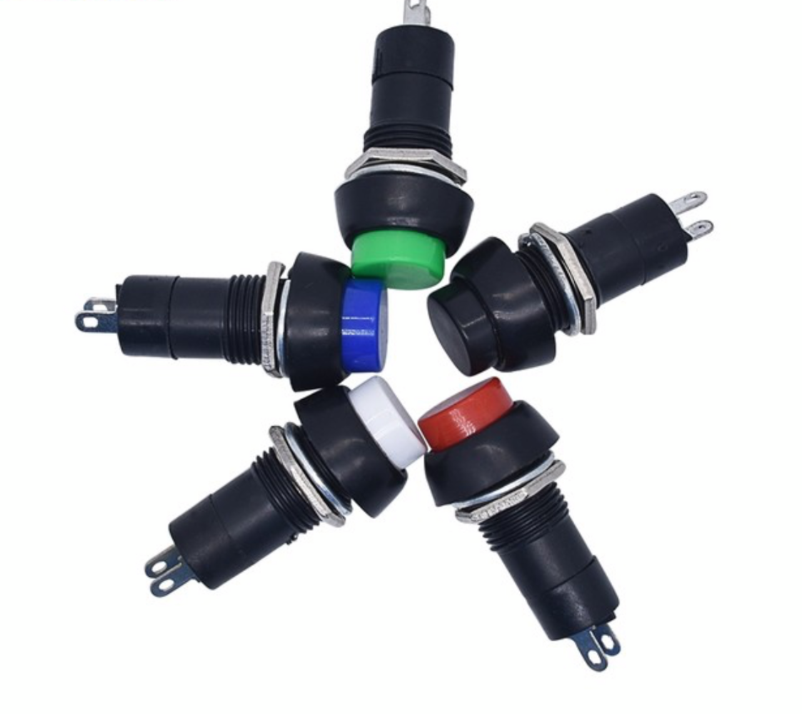 Inbouw drukknop terugverend geel Inbouw drukknop terugverend geel