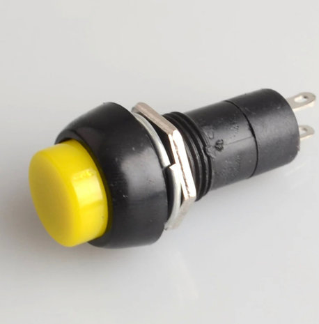 Inbouw drukknop terugverend geel Inbouw drukknop terugverend geel