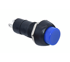 Inbouw drukknop terugverend blauw