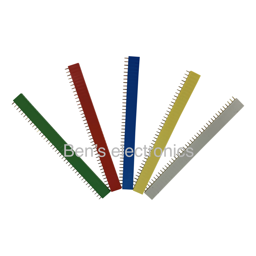 Header female strip gekleurd 5 kleuren 40 pins