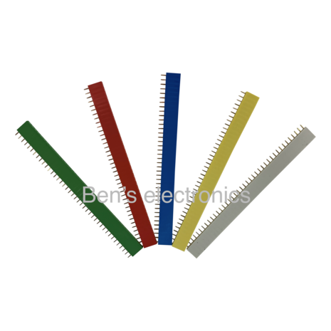 Header female strip gekleurd 5 kleuren 40 pins