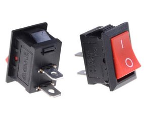 On/Off schakelaar 14x9mm rood On/Off schakelaar 14x9mm rood