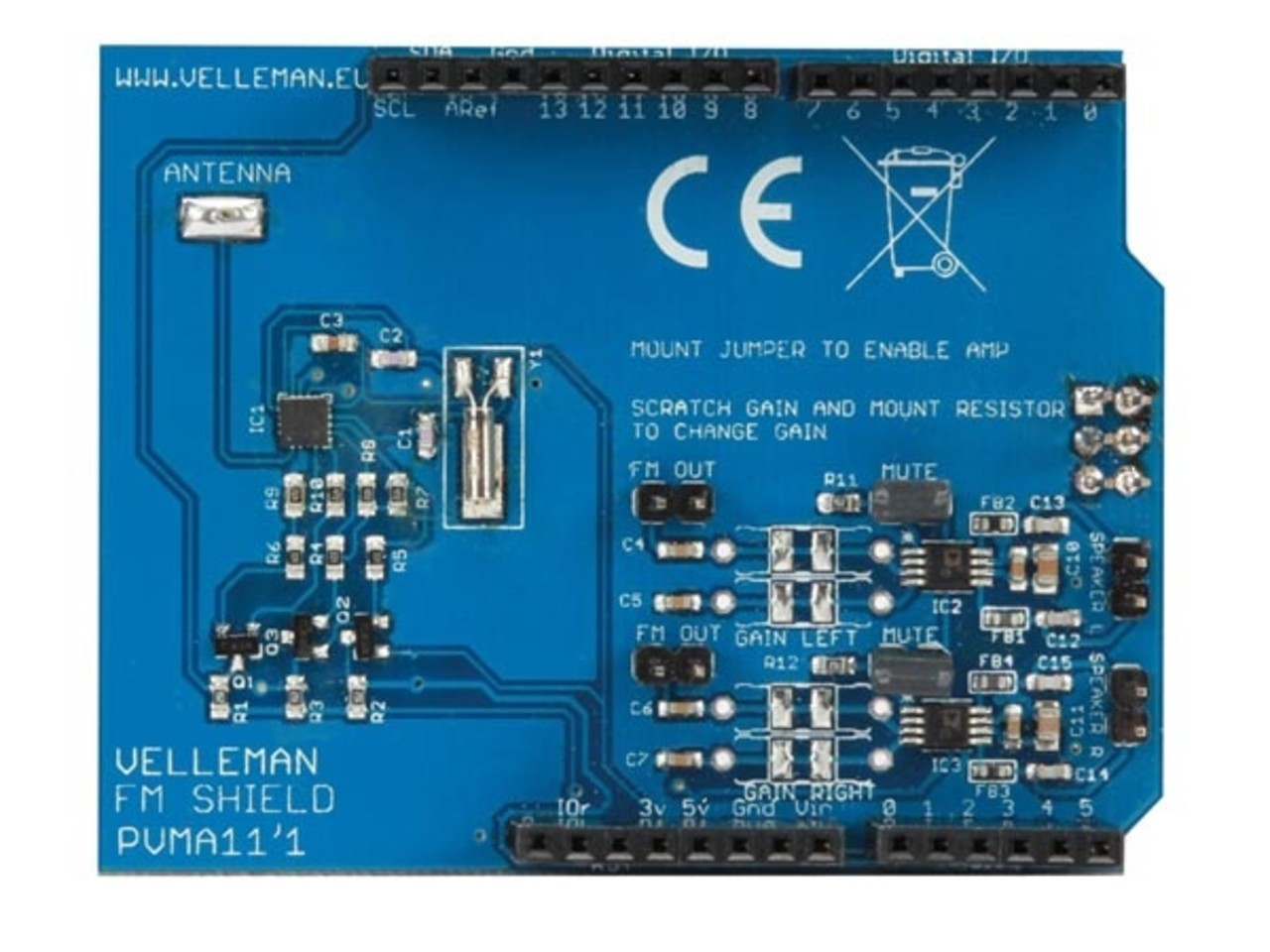Fm radio shield voor Arduino® Fm radio shield voor Arduino®