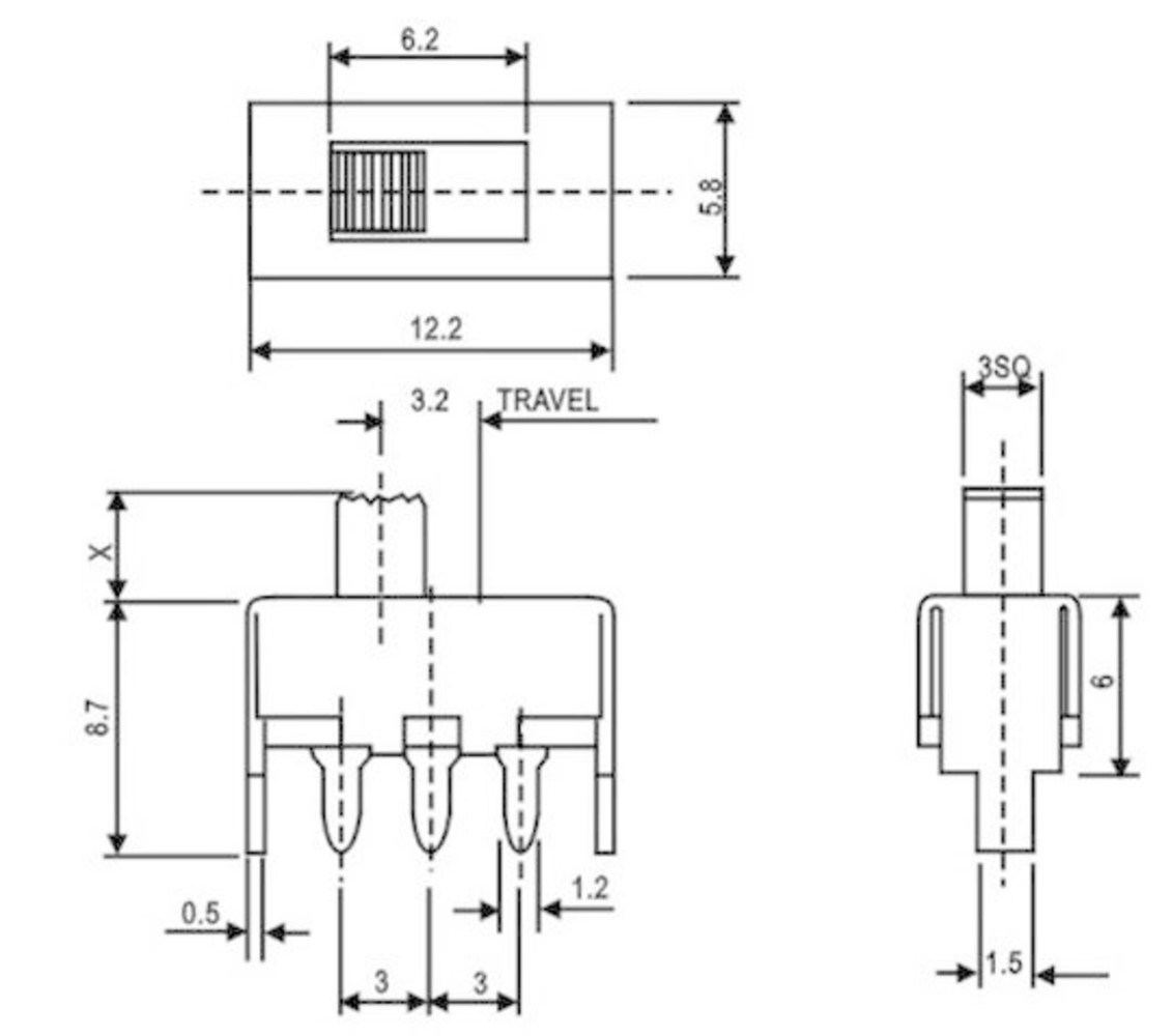 Schakelaar klein wissel recht