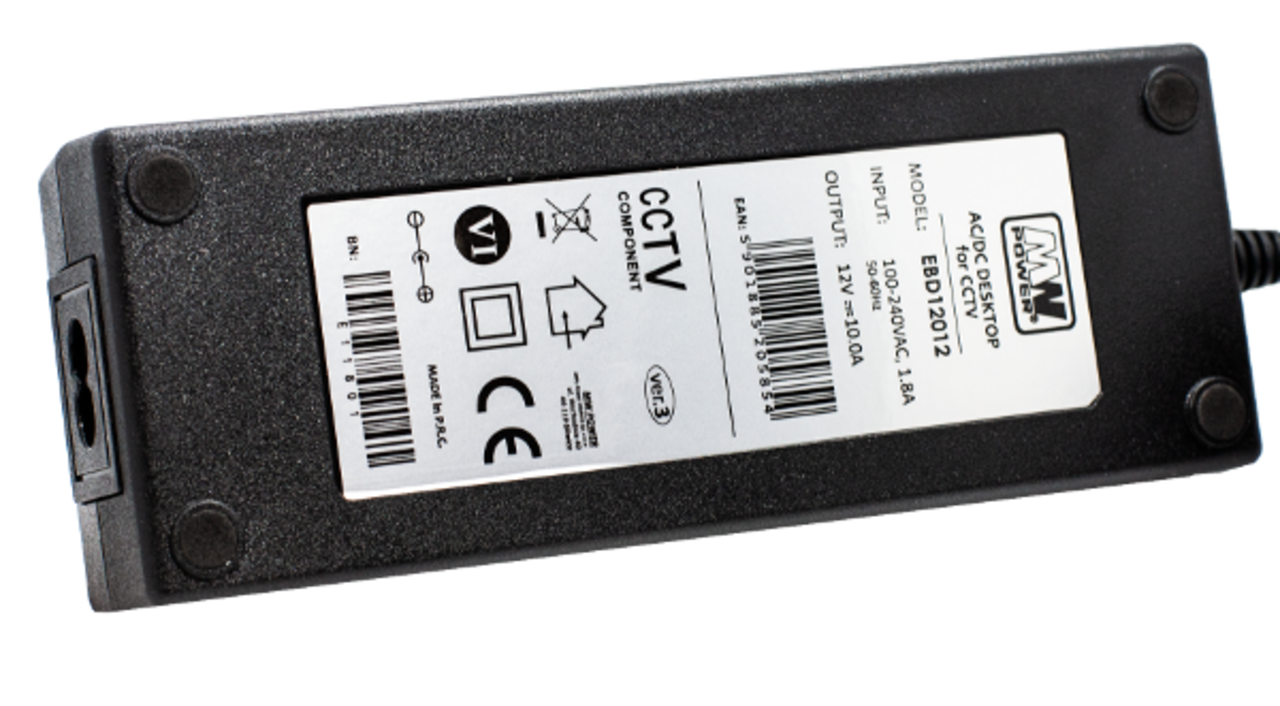 MW Power Voeding Adapter 12V 10A