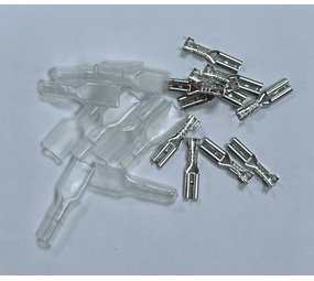 Kabelschoentjes 6,3mm niet geïsoleerd set 10 stuks Kabelschoentjes 6,3mm niet geïsoleerd set 10 stuks