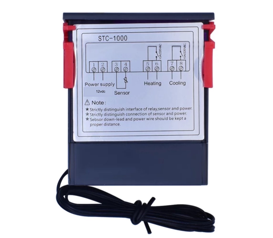 Thermostaat 2 kanaals 12v inbouw Thermostaat 2 kanaals 12v inbouw