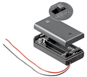 Batterij houder 2 x AA gesloten behuizing Batterij houder 2 x AA gesloten behuizing