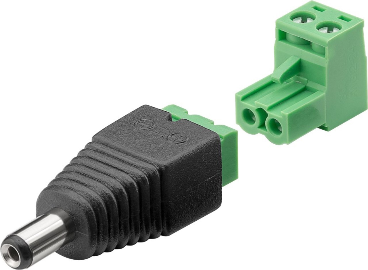 Terminal Block 2-pin > DC male (5.50 x 2.10 mm) Schroef connector