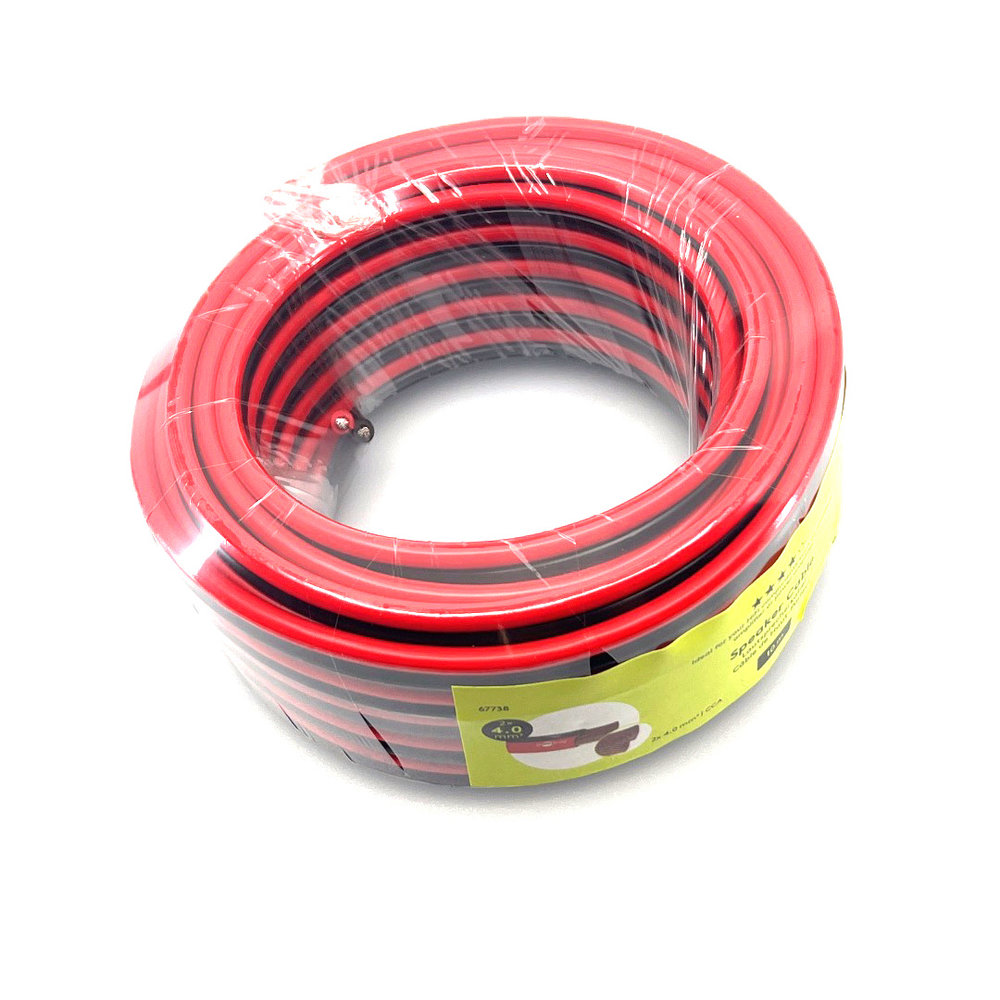 Speaker Kabel Rood Zwart CCA 4mm2 10meter