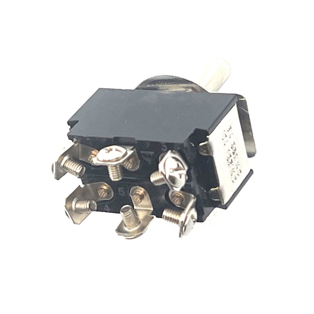 Tuimelschakelaar 2x AAN - UIT - AAN, 6 pinnen met schroefklemmen Tuimelschakelaar 2x AAN - UIT - AAN, 6 pinnen met schroefklemmen