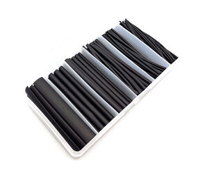 Krimpkous set in kunststof box 170 stuks zwart