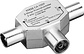 Coaxiale T-adapter: dubbele coaxiale stekker> coaxiale aansluiting Coaxiale T-adapter: dubbele coaxiale stekker> coaxiale aansluiting