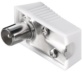 Coaxiale haakse stekker met schroefbevestiging