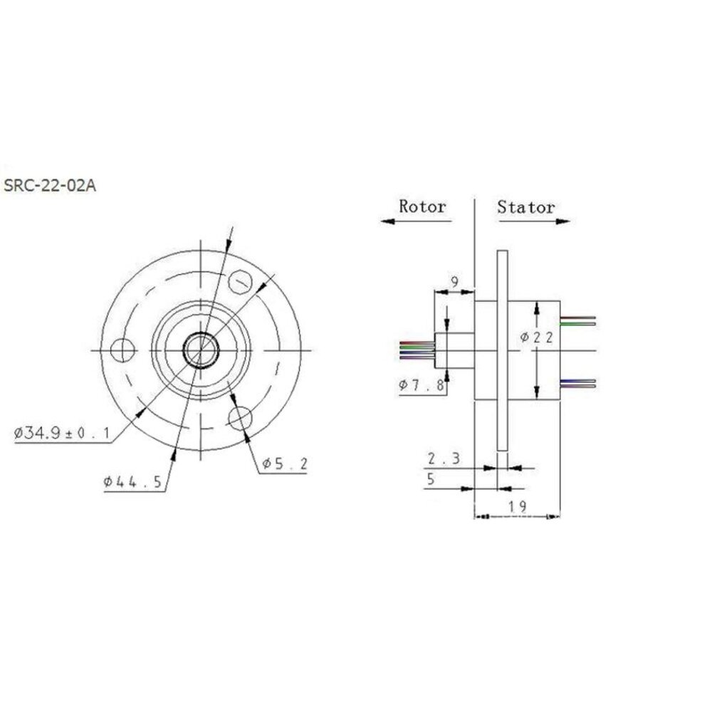 Sleepring sleepcontact 360 graden  2 draads 2A