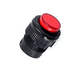 Drukknop rood vasthoudend met verlichting Drukknop rood vasthoudend met verlichting