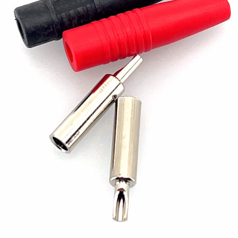 Banaan female contrastekker set zwart en rood Banaan female contrastekker set zwart en rood