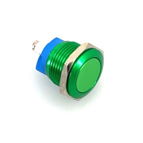 Drukknop aluminium groen met schroefterminal Drukknop aluminium groen met schroefterminal