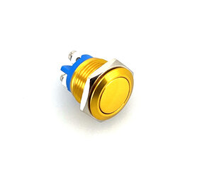 Drukknop aluminium geel met schroefterminal Drukknop aluminium geel met schroefterminal