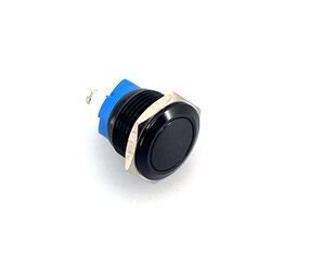 Drukknop aluminium zwart met schroefterminal