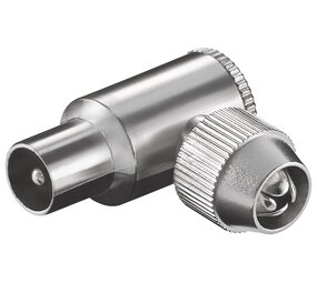 Coaxiale haakse stekker met schroefbevestiging Coaxiale haakse stekker met schroefbevestiging