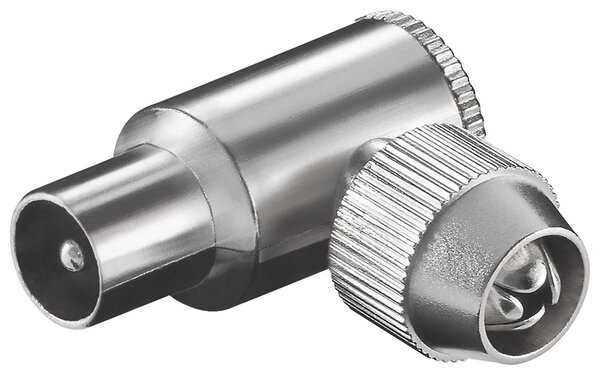 Coaxiale haakse stekker met schroefbevestiging Coaxiale haakse stekker met schroefbevestiging