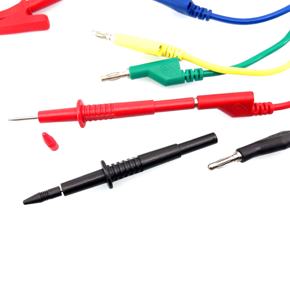 Meetsnoeren banaanstekker 100cm set met toebehoren Meetsnoeren banaanstekker 100cm set met toebehoren