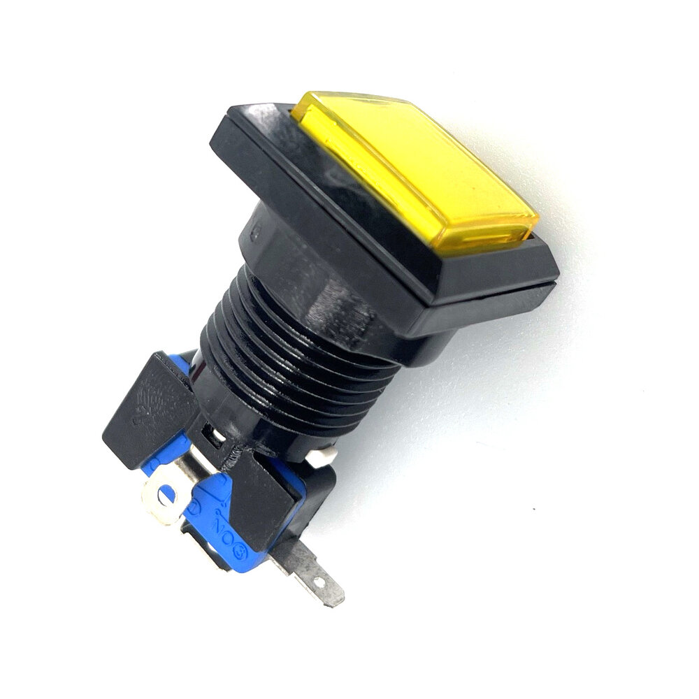 Arcade 33mm Button Vierkant Wit